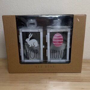 Rae Dunn White and Pink LED Lantern Duo